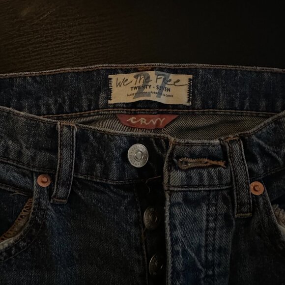 Free People / We The Free CRVY Distressed High Rise Straight Jeans – Size 27 - Picture 6 of 7